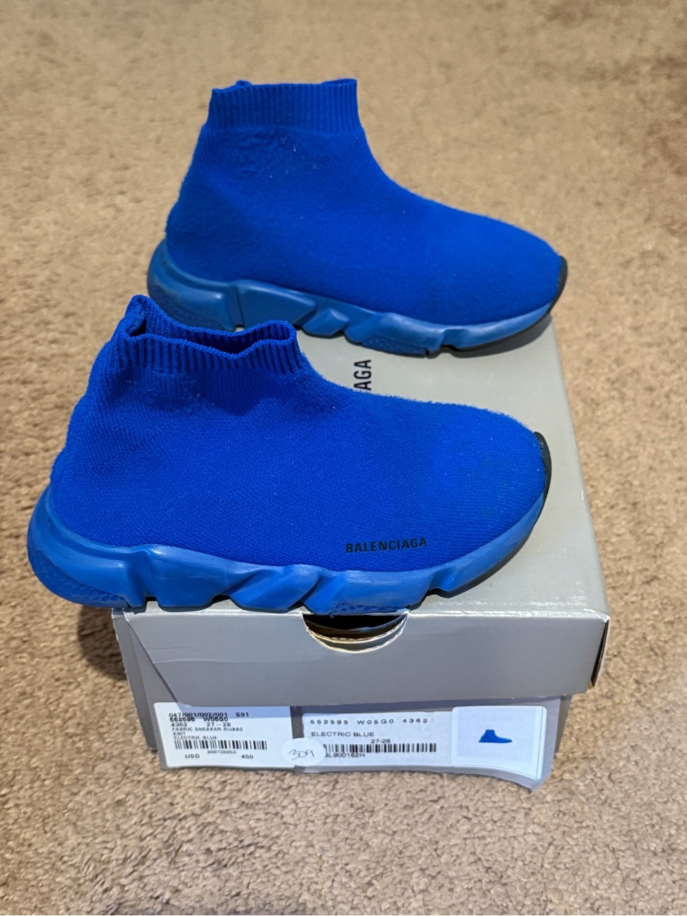 Balenciaga Kids Sock Sneaker - Electric Blue